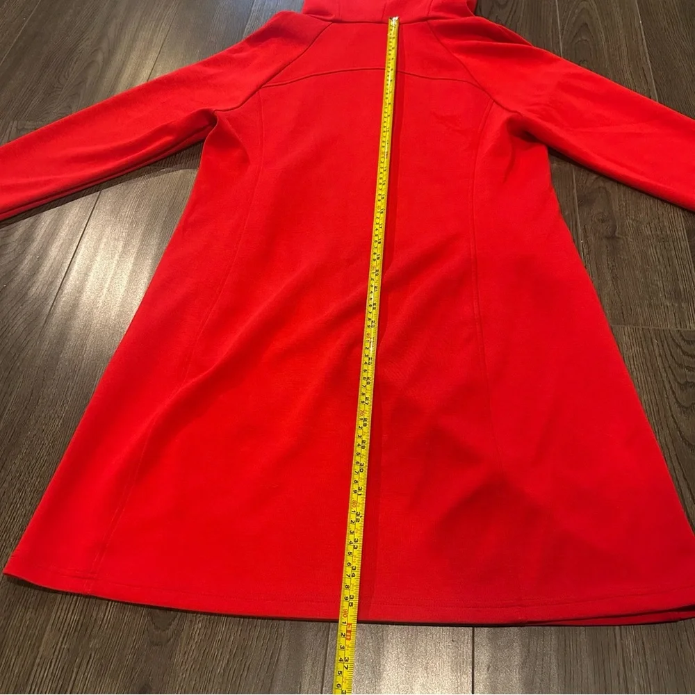Red Hooded Dress with Zipper - Picture 11 of 11